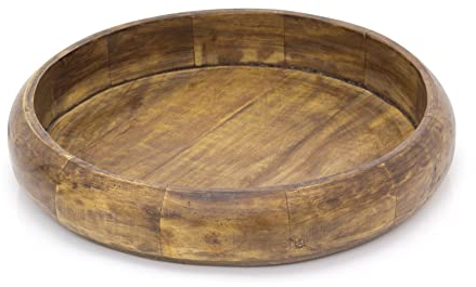 Carousel Home Large Mango Wood Fruit Bowl | Rustic Wooden Display Bowl