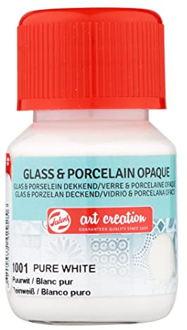 Talens Art Creation Glas & Porzellan Deckende Farbe - Reines Weiß 1001-30 ml - Deckende Farbe für Glas, Porzellan & Keramiken