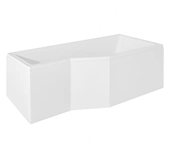VBChome Badewanne 150x75 cm Rechts Acryl SET Schürze Siphon Wanne Ecke Eckbadewanne Weiß Design Modern Ablaufgarnitur Viega Simplex Wanne Schürze Ablaufgarnitur