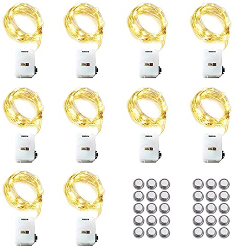 Melofo 10 Pack LED Fairy String Lights 3M/30 LEDs Battery Operated String Lights 3 Twinkle Lighting Modes Silver Wire Lights for Holiday Wedding Birthday Christmas Party Gifts Wine Bottle Decorations