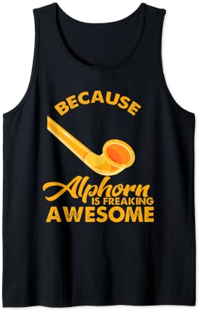 Cooles Alphorn Musikinstrument in der Schweiz Alpen Souvenir Tank Top