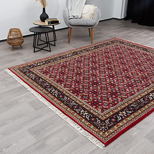 Steffensmeier Orientteppich Herati fein | Beste Schurwolle | Orientalisch | Rot, Handgeknüpft, Größe: 80x400 cm