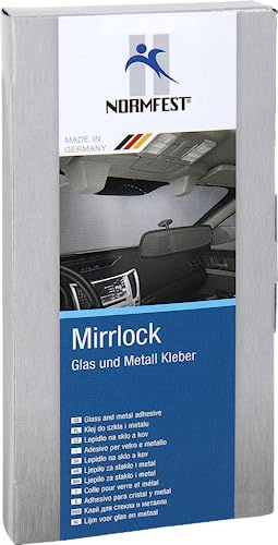 Normfest Mirrlock 2K Spiegelkleber – Glas-Metall-Kleber für KFZ Innenspiegel, hochfest & temperaturbeständig –55 °C bis +120 °C, inkl. Aktivator, 5er Pack