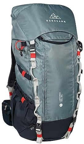 NORDKAMM Trekking-Rucksack, Backpacker Rucksack, 50l - 60l, Damen-Herren (Green - 50L