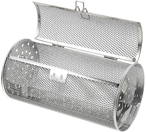 Sosoport Grilling Cage Baking Tube Stainless Steel Oven Basket for Air Fryer Rotisserie Kitchen Barbecue Accessories