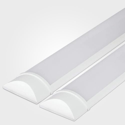 LEDBRITE 2 x LED Batten Lights 36W 4320Lm CCT Tri Colour Selectable, 4FT IP20 LED Fluorescent Strip Light Fitting for Ceiling of Home & Office, Workshop & Garage Lighting Twin Pack