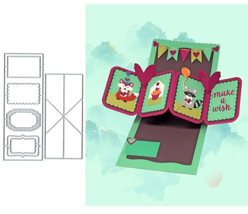 Pop-Up-Karten-Metall-Stanzschablone, Pop-Up-Karten-Stanzformen, Stanzschablonen, DIY, Scrapbooking, Karten, Fotoalbum, Basteln, dekorative Prägepapier-Stanzformen für Alben, Karten, Scrapbooking