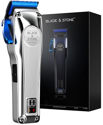 Blade & Stone Haarschneidemaschine für Herren, professionelle Friseurschermaschine PC801, Diamant-S-Klinge, Micro-Gap-Technologie, 7200 U/min, digitaler bürstenloser Motor, schnurloser