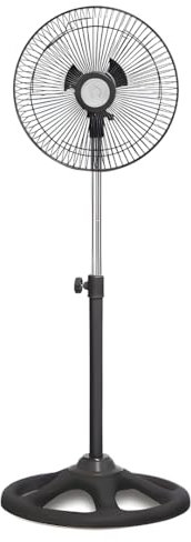 UBOON Ventilador de Pie 10 - Pequeño y Potente, Altura Regulable, Motor Silencioso, 3 Velocidades, Oscilación 120º, 30W