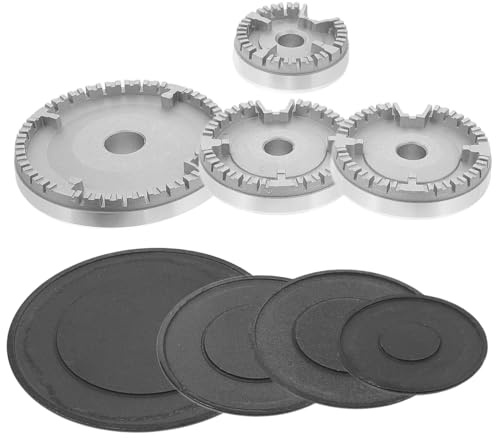 Artibetter Gas Stove Burner Caps Replacement Kit Universal Cooker Hob Covers 4-Pack Flame Cap Stove Burner Heads for Household Accessories Easy Installation
