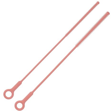 2 Cepillos Limpiador de Pajitas, 26,2 cm Limpiador de Pajitas Cepillos de Silicona Reutilizables Cepillo Suave para Botellas de Agua Cepillo Extra Largo para Vasos de Agua (Rosa)