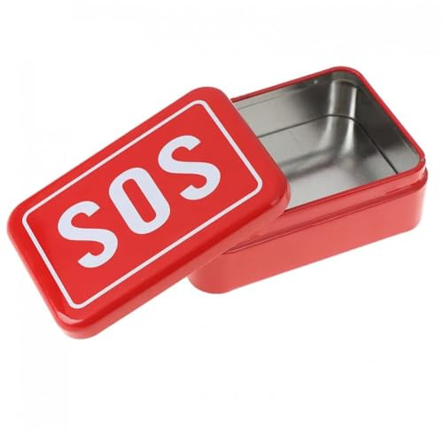 Lpitoy Sos Tin Box Containers, Metal Tins Storage Box with Lids for Outdoor Survival Active Storage Containers, Home Organizer Small Tins