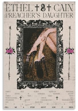 Ethel Cain Poster auf Leinwand, Wandkunst, Vintage, ästhetisches Poster, dekorativ für Wohnzimmer, Schlafzimmer, 30 x 45 cm, ungerahmter Stil