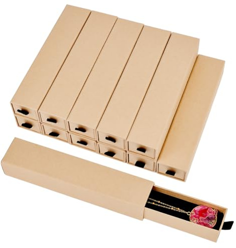 BENECREAT 16-teilige Mokassin-Schubladen-Schmuckgeschenkbox, 21x4,5x3,5cm rechteckige Schmuckschatulle aus Karton mit Samtinnenseite für Hochzeit, Geburtstagsfeier, Abschlussfeier, Jubiläum
