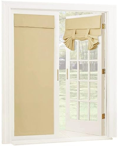 YedZen Cortinas opacas para puerta, 66 x 173 cm, color beige