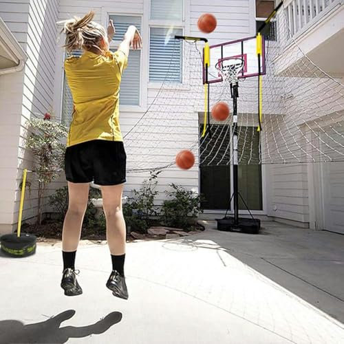 Wandmontierter Basketball Hoop Rebounder Basketball Shot Returner Basketball Rebounder Net Return Metall, Basketballkorb Returner für Heim- und Outdoor-Training, Park Court Shot Trainer für