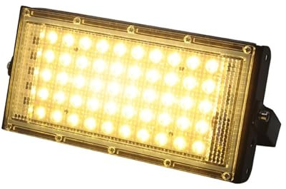 ZKLGS Proiettore a LED per Esterni, Proiettore A LED da 50 W Rosso/Verde/Blu/Bianco Faretto da Esterno for Lampada da Parete for Esterni Impermeabile per Porte da Garage da Giardino(Warm White)