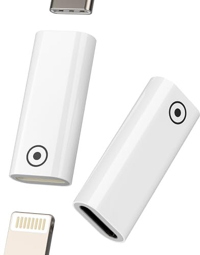 Adaptador Lightning Hembra a USB C Hembra para Apple Pencil(2 Pack) Tipo C Cargador Cable Conector para iPhone Certificado MFI para iPad Pro Adapter 1st Generación Lapiz Stylus Cargadores Conversor