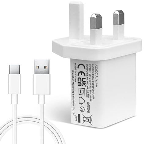 ANLINK 5M USB C Cable and 5V 2A 10W White USB Plug Adapter, USB A to Type C Extension Charging and Data Sync Cord for Type C Port Cameras, Phones, Nintendo Switch and More Devices