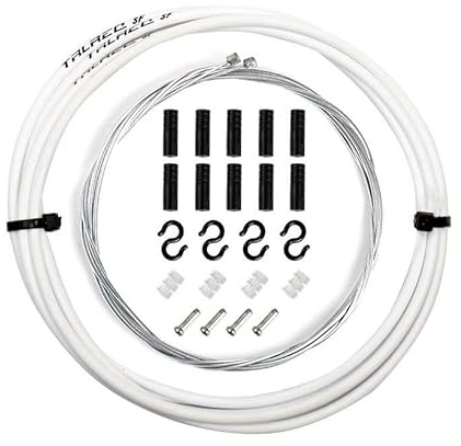 HESHUYAN Fahrrad Bremszug 2m/2,5m Draht for Fahrrad Bike Schalthebel Umwerfer Brems Kabel Shift Kabel 4mm/5mm MTB Rennrad Shifter Brems Kabel Linie Bremszug Fahrrad(Shift White 4mm)
