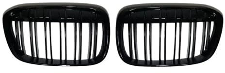 Parrilla Delantera Para BMW Para X1 Para F48 2016-2019 Parachoques Delantero Coche Doble Línea Rejilla Riñón Negro Brillante Rejillas Frontales Radiador