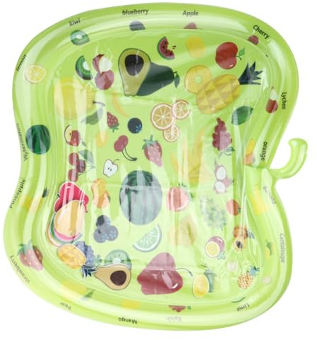 WEKAMOS Aufblasbare Wasser Spielmatte für Junge Mädchen und Gepolstertes Formstabiles Wasserkissen Stärkt Schultern und Nacken Einfach zu Befüllen Grün für Krabbel und Spielspaß