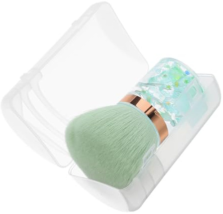 Healvian Nail Art Dust Brush for Dip Powder Acrylic Manicure Portable Duster Mushroom Head Shaped Brush for Nail Dust Removal and Makeup Blush