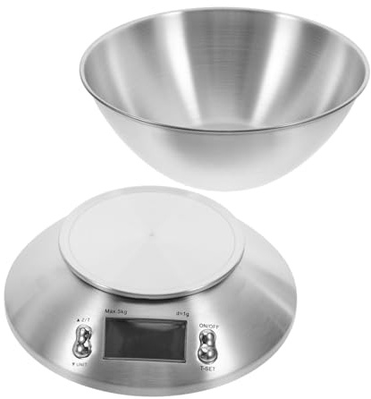 FIXOSHEE Bilancia da Cucina Digitale in Acciaio Inossidabile Bilancia Elettronica Piccola per Alimentari con Misurazione Precisa Interfaccia Semplice e Capacità Ampia per Uso Domestico e