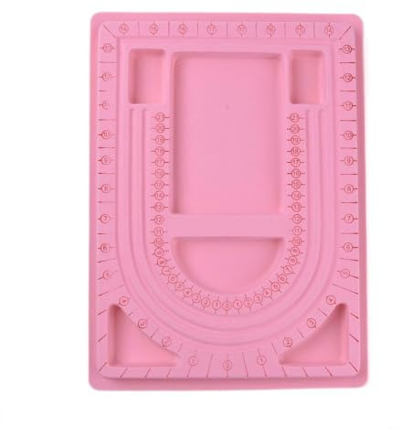 DanLingJewelry 1Pcs Pink Bead Design Board 33x24cm Jewellery Design Beading Board Tray DIY Craft Tool for Necklaces Bracelets Making Kit