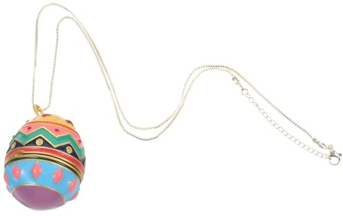 Veemoon Collier Pendentif Œuf de Pâques en Alliage 18k Doré, Porte-clés Créatif à Ouverture Surprise Pendentif Lapin, Accessoire Bijouterie Femme, Décoration Festive de Pâques