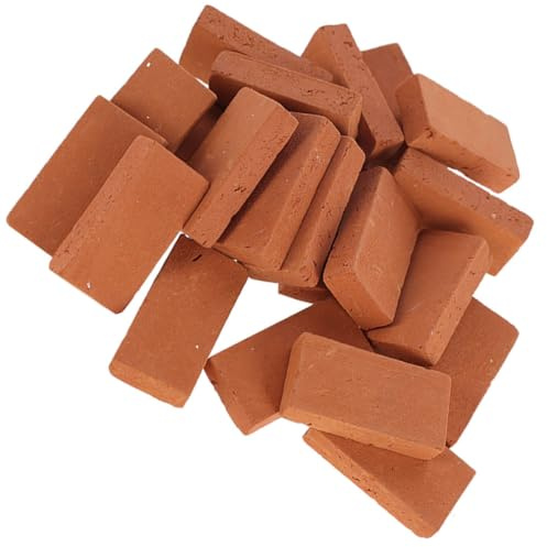 ULTECHNOVO 40 Briques Miniatures en Terre Cuite Rouge pour Aquarium, Polies sans Bavure, Forme Rectangulaire, Décor DIY pour Aménagement Paysager Aquatique