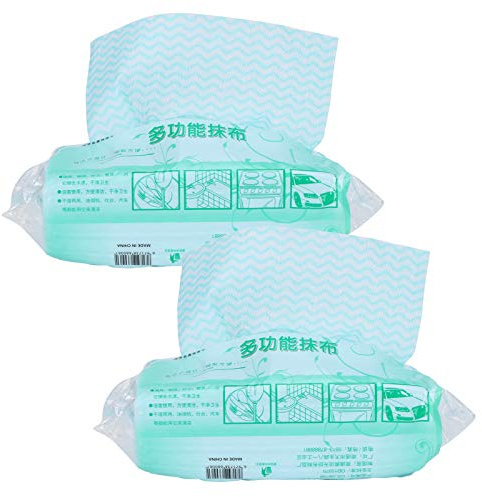 Nonwoven engångsrengöringsdukar för kök 2 förpackningar 160 st Högabsorberande Återanvändbara torktrasor för diskavtorkning Glasrengöring Dammborttagning Non Woven Tyg 20,5x18,5cm (Grön)