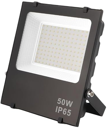 LEDUNI ® Foco Proyector LED Exterior 50W IP65 Impermeable Luz Blanca Fría 6000K Angulo 120