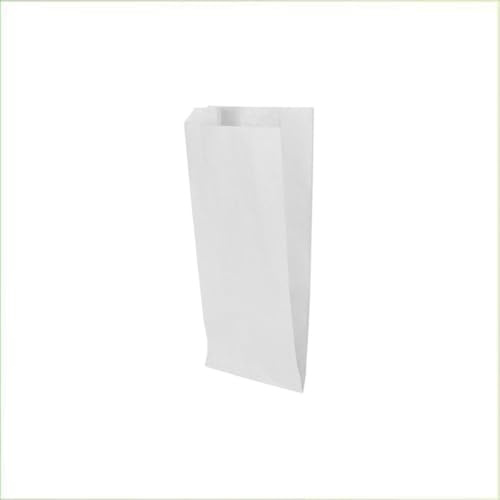 Palucart 1000 Sacchetti di Carta per Alimenti colore Bianco, misura 12x26 cm, Buste in carta Kraft per Trasporto di Cibi e Oggetti