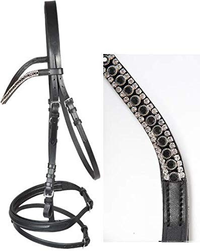 PFIFF 102571 Trensenzaum 'Chains', schwarz-weiß Pony