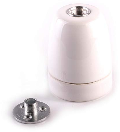1x Porzellanfassung Porzellan Fassung E27 Lampenfassung Lampe weiß Sockel
