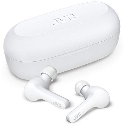 JVC Gumy HAA7TW Écouteurs sans fil, Bluetooth 5.0, résistants à l'eau (IPX4), longue durée de vie de la batterie (jusqu'à 15 heures) – Blanc