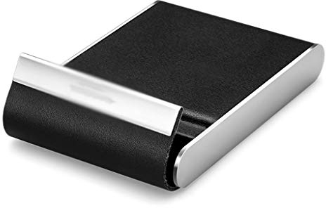 Visitenkartenbücher & -karteien High-End-Visitenkartenetui aus kreativem Ledermetall einfacher Visitenkartenhalter aus Edelstahl für Herren