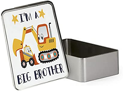 Giftme I'm a Big Brother Funny Birthday/Secret Santa Siblings Gift Portable Metal Tin Storage Box Biscuit Chocolate Tin Emergency Stuff Tin. (Rectangular)