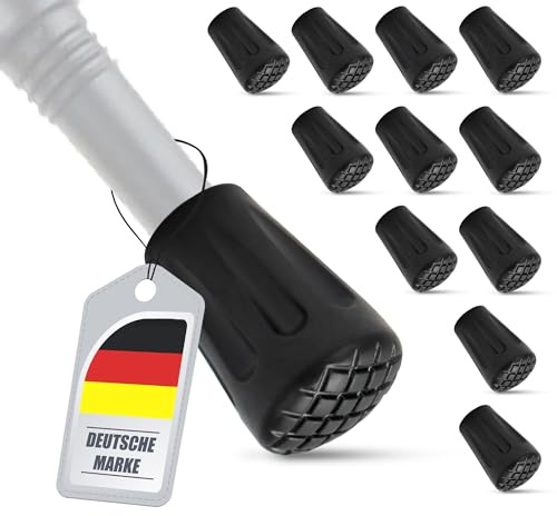 ECENCE 12x Gummipuffer für Nordic Walking Stöcke, Aufsätze Trekkingstöcke, Nordic Walking Pads, Aufsätze Wanderstöcke, Kies & Gebirge Gelände