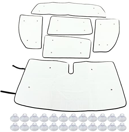 Lot de 6 pare-soleil de voiture, pare-soleil réfléchissant pour fenêtre automatique, réflecteur de rayons UV de voiture avec ventouses pour XK50 2007‑2021