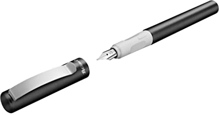 Pelikan Füller Pina Colada inkl. Standard Tintenpatrone, Nachfüllbar, für Rechts- und Linkshänder, Anthrazit, 1 Stück
