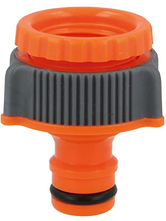 Amig - Adaptador y Reductor para Unión de Grifo con Manguera - 1/2 y 3/4 - Conexión Rápida y Fácil para Mangueras de Agua - Resistente a Heladas y Rayos UVA - Plástico ABS y Goma - Naranja y Gris