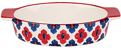 Lasagnera Piatto da forno in ceramica - Bakeware rettangolare/rotondo, teglia con doppia maniglie, Pentole di Brownie for cucinare, Brownie, Cucina, 8 pollici / 8,5 pollici Teglie da Forno (Color :