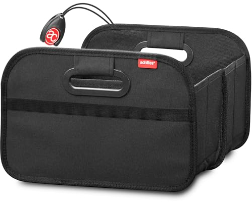 achilles Organizer Bagagliaio Auto - 23L Portaoggetti Pieghevole - Accessori Auto Interno - Organizer Macchina Spazioso - Bagagliaio Salvaspazio - Nero - 44x32x22 cm