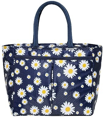 Elionless Insulated Lunch Bag, Portable Thermal Lunch Bags Cooler Bag Lunch Box Organizer Tote Bag for Women Adults Kids Girls Work School Picnic Camping Travel (A Daisy Navy)