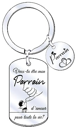 JRZDFXS Porte Clé Parrain Cadeau Veux tu être mon Parrain Cadeau annonce grossesse Parrain Demande porte cle veux tu etre mon parrain Porte Clef