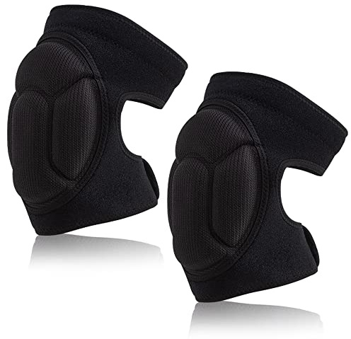 Rodilleras de trabajo, rodillera con almohadilla de esponja gruesa, almohadilla ajustable para rodillas, cojín protector de rodilla con acolchado grueso de espuma EVA para hombres y mujeres (M)
