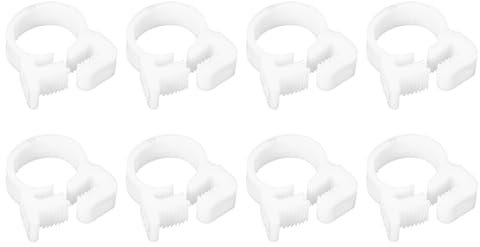 sourcing map Double Gripping Nylon Hose Clamps, 8pcs 13.5-14.5mm Adjustable Double Snap Grip Plastic Hose Clamp for Fuel Line Hoses Plumbing