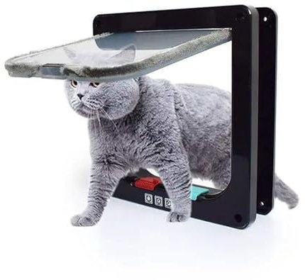 Porta a gattaiola con chiusura a 4 vie per cani, porta di sicurezza per animali domestici, resistente alle intemperie, per porte, finestre, pareti, porte scorrevoli, porte interne ed esterne, gatti,